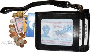 Lot of 4 leather change purse black key ring purse mini Wrist-let new coin case - Image 7