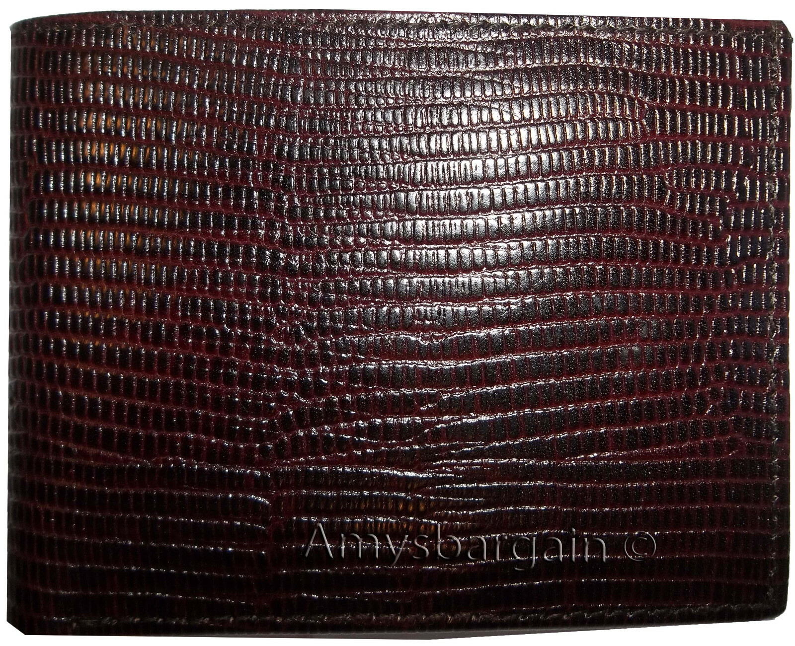 Lot of 5 Lizard Skin Printed Leather Man's Brown billfold wallet 6 cards ID new - Image 9