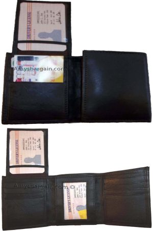 Lot of 5 New Trifold Leather Man’s wallet 2 ID 2 bill slots Black 6 card wallet - Image 3