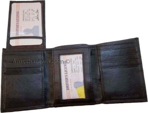 Lot of 5 New Trifold Leather Man’s wallet 2 ID 2 bill slots Black 6 card wallet - Image 8