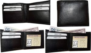Lot of 5 men's bifold leather wallet 3 bill slots id case change case brand new - Image 3