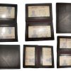 Lot of 6 Leather Credit Card ID card. picture Holder 2 ID windows New
