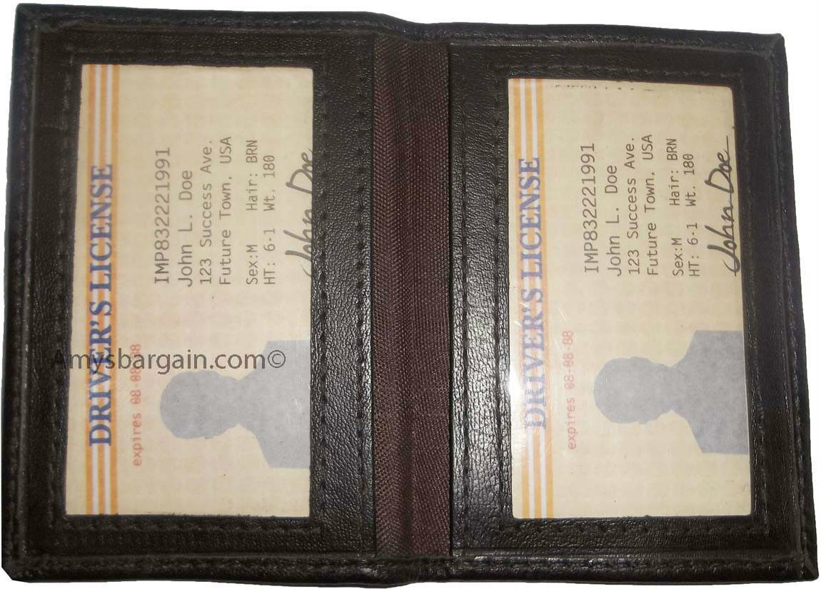Lot of 6 Leather Credit Card ID card. picture Holder 2 ID windows New - Image 3