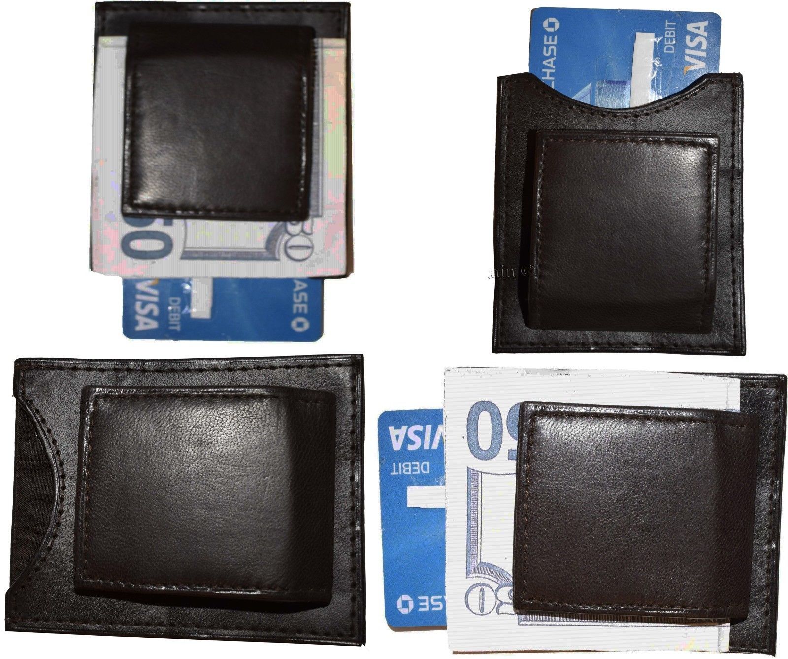 Lot of 6 New Lambskin Leather money Clip, Magnetic money clip. leather case BNWT - Image 11