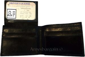 Lot of 6 New Lizard Skin Printed Leather Man's Black billfold wallet 6 cards ID - Image 9
