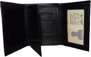 Lot of 6 New Trifold Leather Men’s wallet 9 cardspace Black billfold 2 ID wallet - Image 5