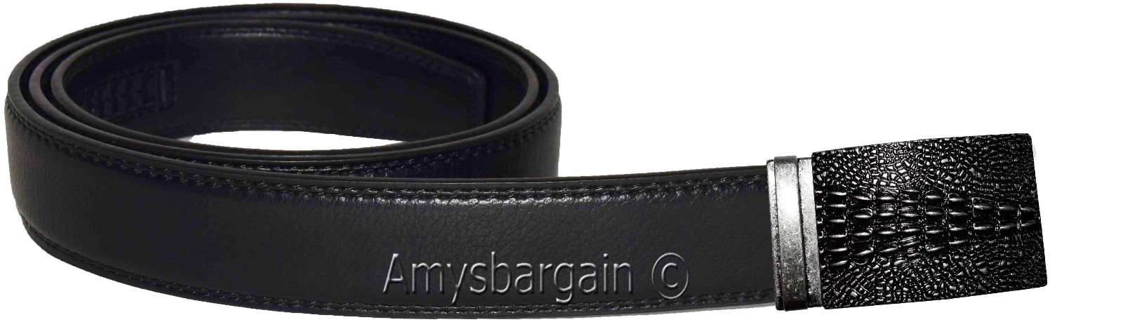 Man's belt Crocodile skin printed Medium size genuine leather belt dress belt - Image 3