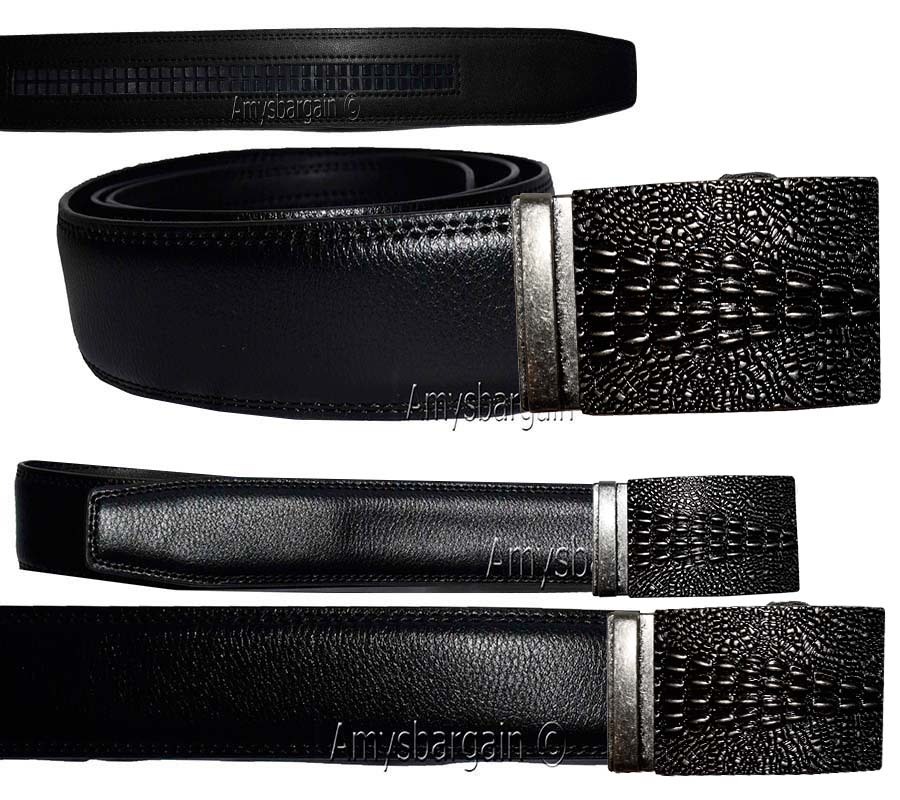 Man's belt Crocodile skin printed Medium size genuine leather belt dress belt - Image 8