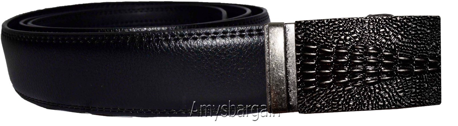 Man's belt Crocodile skin printed Medium size genuine leather belt dress belt - Image 9