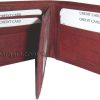 Man's leather Bifold wallet ID case 3 bill pockets wallet 6 Card slot New wallet