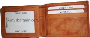 Man's leather Bifold wallet, ID case: 3 billfolds wallet 6 Card slots New wallet - Image 3