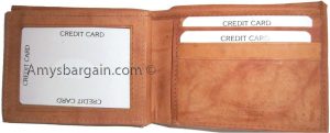 Man's leather Bifold wallet, ID case: 3 billfolds wallet 6 Card slots New wallet - Image 4
