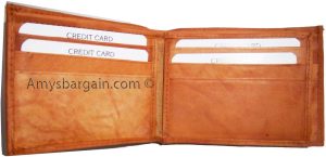Man's leather Bifold wallet, ID case: 3 billfolds wallet 6 Card slots New wallet - Image 5