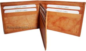 Man's leather Bifold wallet, ID case: 3 billfolds wallet 6 Card slots New wallet - Image 8