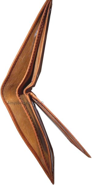 Man's leather Bifold wallet, ID case: 3 billfolds wallet 6 Card slots New wallet - Image 10