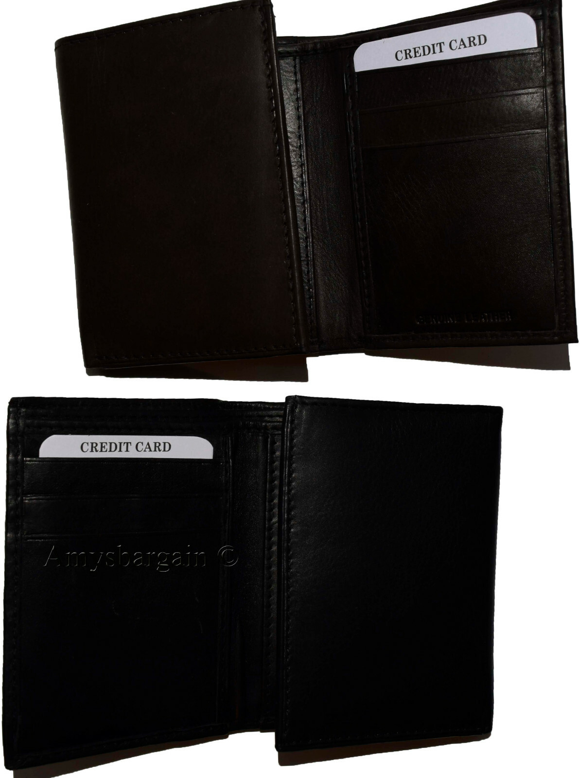 Man's quality leather trifold wallet 1 ID window 9 card 2 bill slots New wallet - Image 4