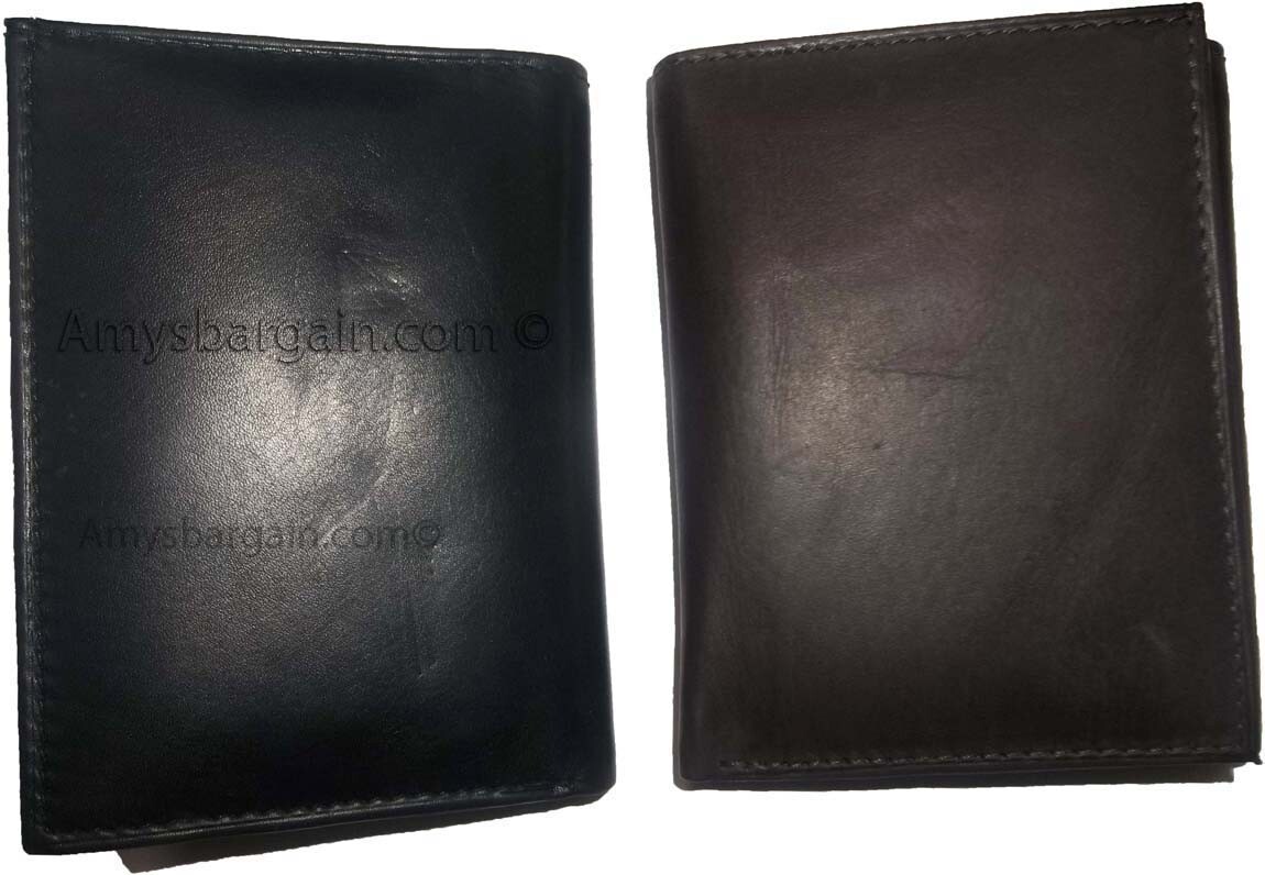 Man's quality leather trifold wallet 1 ID window 9 card 2 bill slots New wallet - Image 10