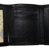 Man’s wallet Tri-fold Leather 9 card 2 ID windows 2 bill spaces New wallet