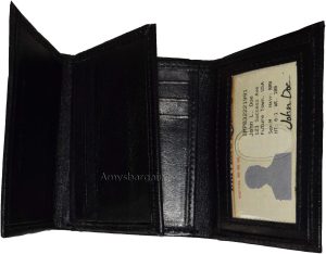 Man’s wallet Tri-fold Leather 9 card 2 ID windows 2 bill spaces New wallet - Image 4