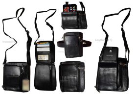 Men's Bag belt bag Organizer Small men's Black leather belt bag Men's handbag