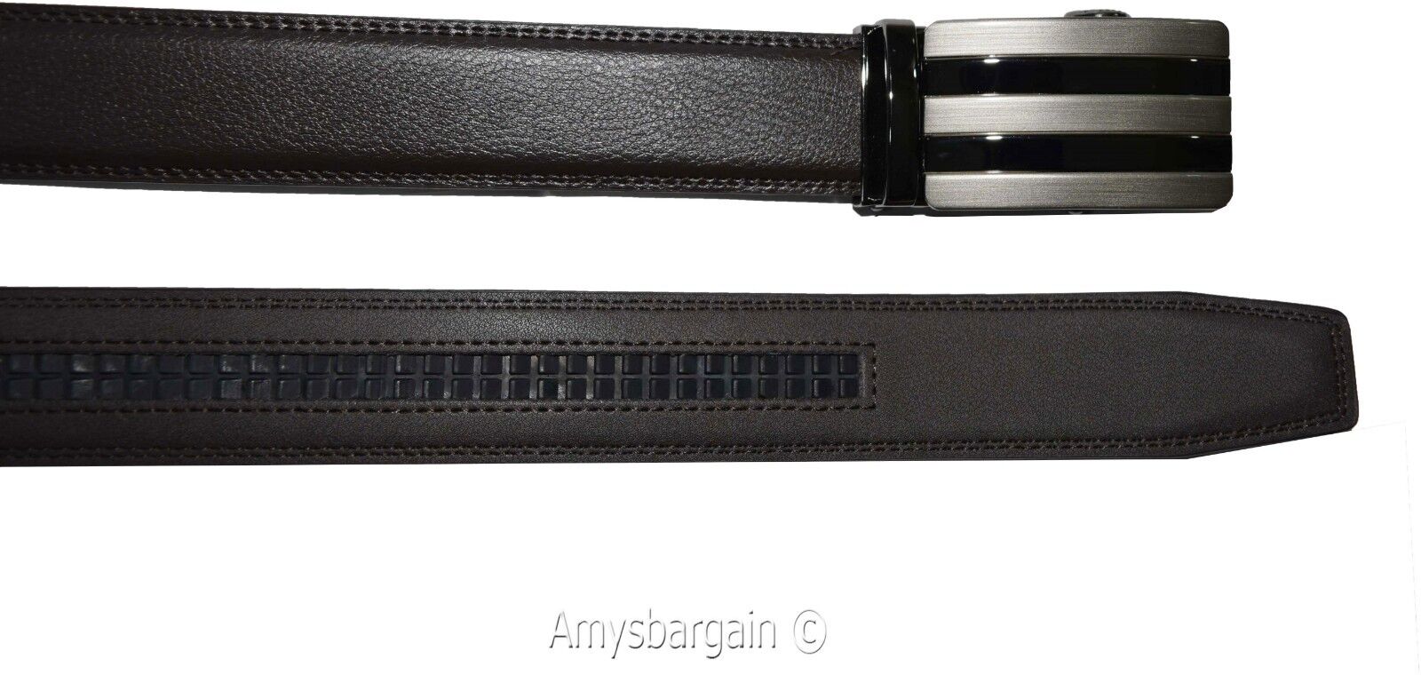 Men's Belt, Leather Dress Belt, Auto Lock belt, 46-50" Quick lock belt Brand New - Image 5