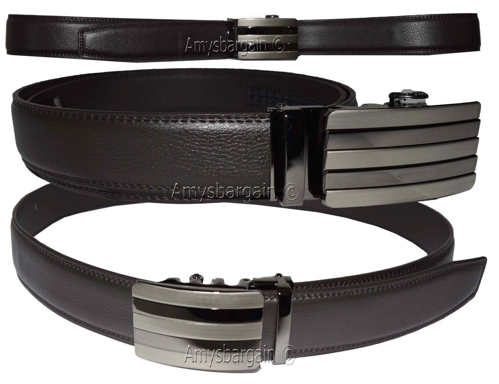 Men's Belt, Leather Dress Belt, Auto Lock belt, 46-50" Quick lock belt Brand New - Image 10
