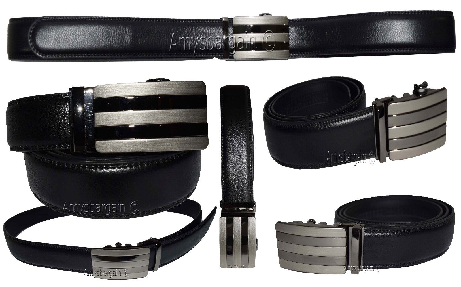 Men's Belt, Leather Dress Belt, Auto Lock belt, 46-50" Quick lock belt Brand New