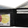Men's Bifold Black Wallet Genuine Leather 12 Credit Card 2 ID 3 Bill pockets