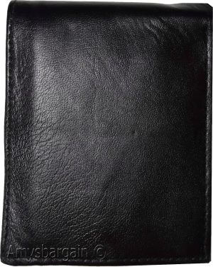 Men's Bifold Black Wallet Genuine Leather 12 Credit Card 2 ID 3 Bill pockets - Image 6