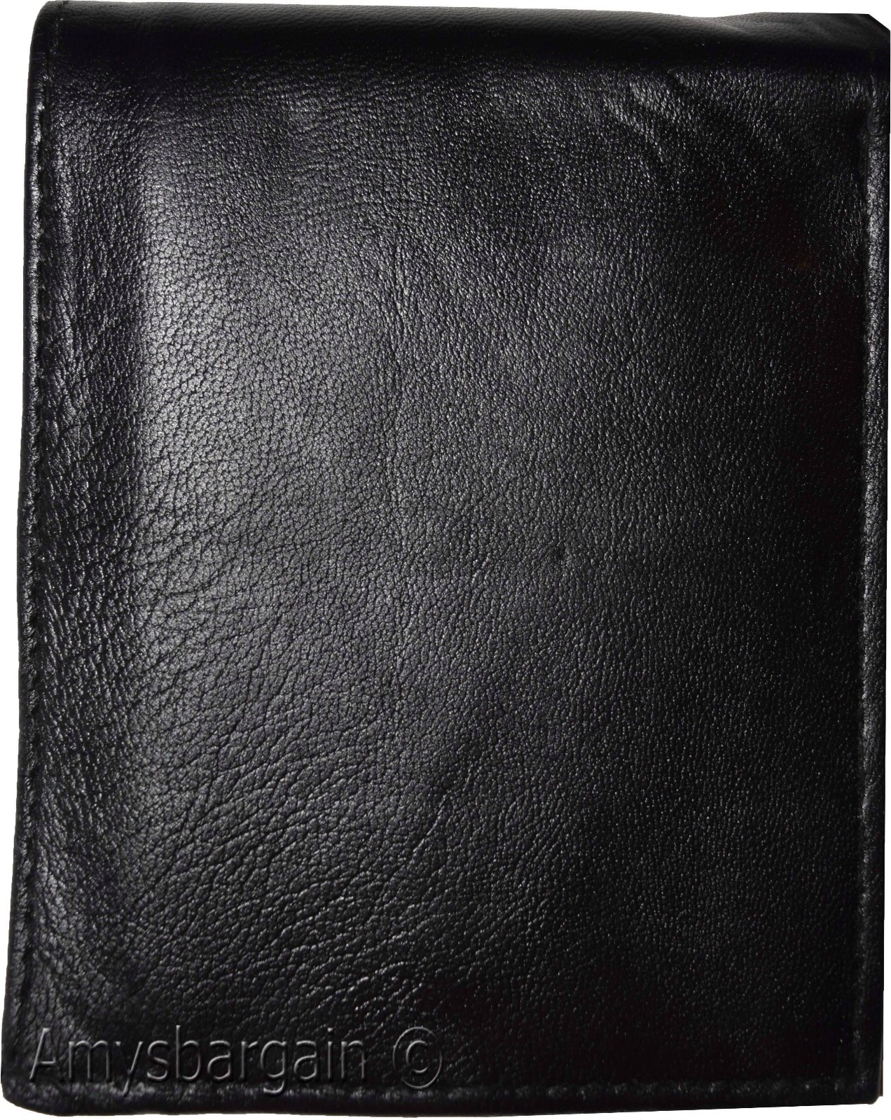 Men's Bifold Black Wallet Genuine Leather 12 Credit Card 2 ID 3 Bill pockets - Image 6