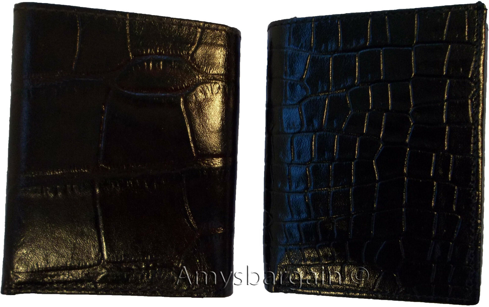 Men's Crocodile skin Printed Leather Wallet Trifold wallet ID 9 card 2 bill slot - Image 9