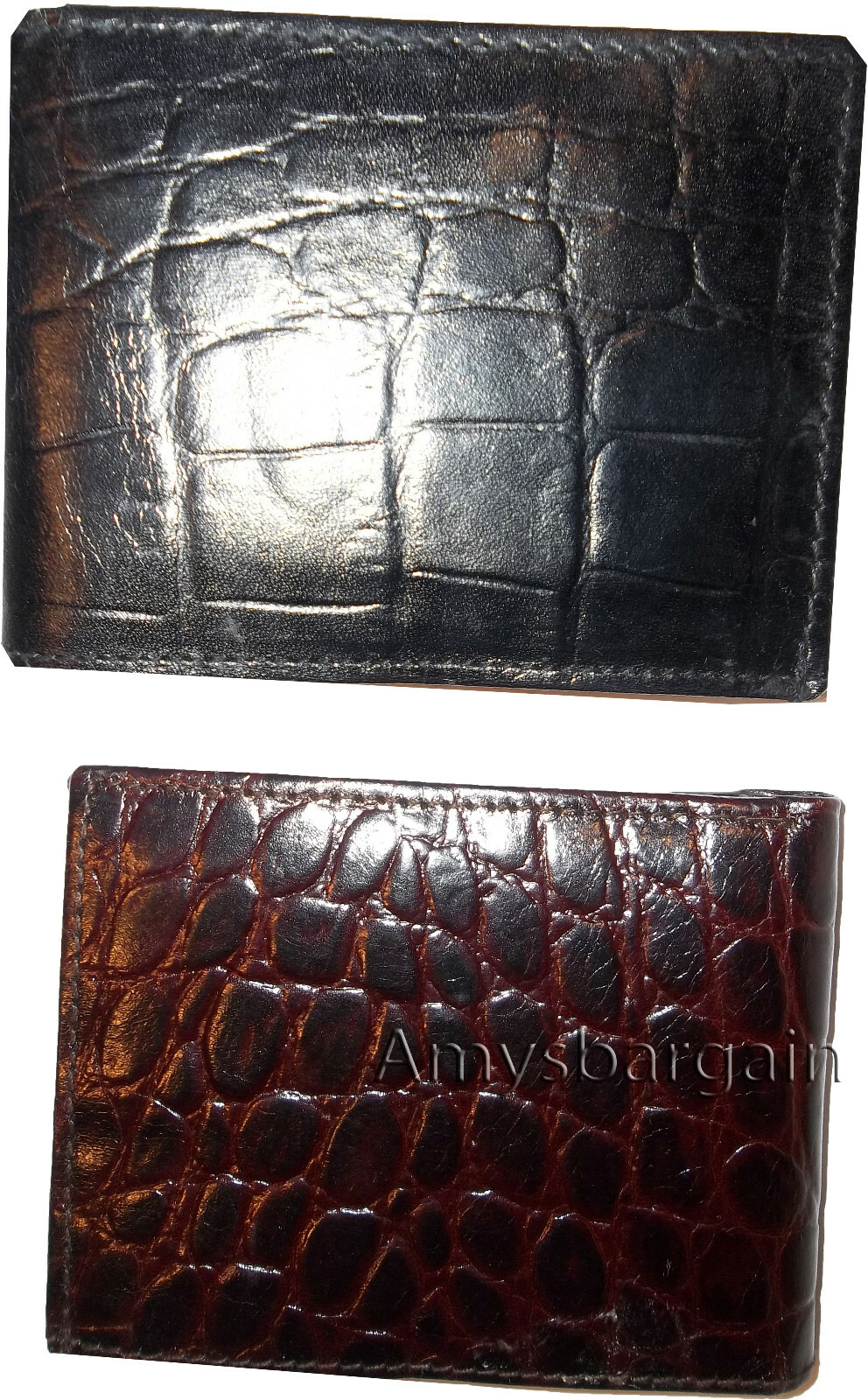 Men's Crocodile skin printed leather man's bi-fold wallet 9 card ID New Style #6 - Image 6
