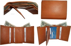 Men's Genuine Leather Tri-fold wallet 10 credit debit cards 2 Bill slots 1 ID - Image 14