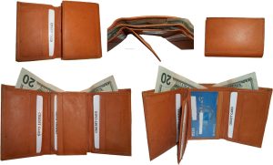 Men's Genuine Leather Tri-fold wallet 10 credit debit cards 2 Bill slots 1 ID - Image 15