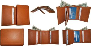 Men's Genuine Leather Tri-fold wallet 10 credit debit cards 2 Bill slots 1 ID - Image 16