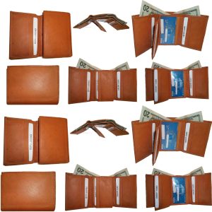 Men's Genuine Leather Tri-fold wallet 10 credit debit cards 2 Bill slots 1 ID - Image 17