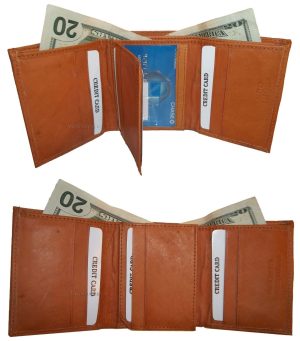 Men's Genuine Leather Tri-fold wallet 10 credit debit cards 2 Bill slots 1 ID - Image 18