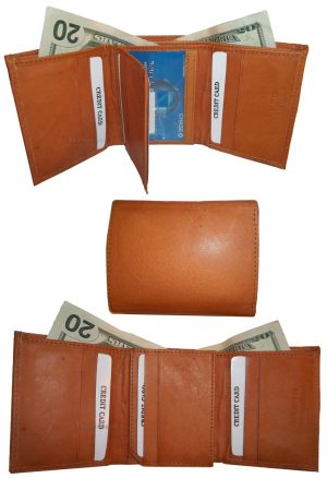 Men's Genuine Leather Tri-fold wallet 10 credit debit cards 2 Bill slots 1 ID - Image 19
