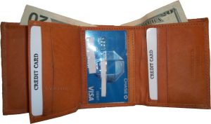 Men's Genuine Leather Tri-fold wallet 10 credit debit cards 2 Bill slots 1 ID - Image 5