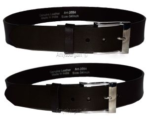 Men's Leather Belt, 32-50" Solid Leather Belt, Men's Brown Casual Leather belt