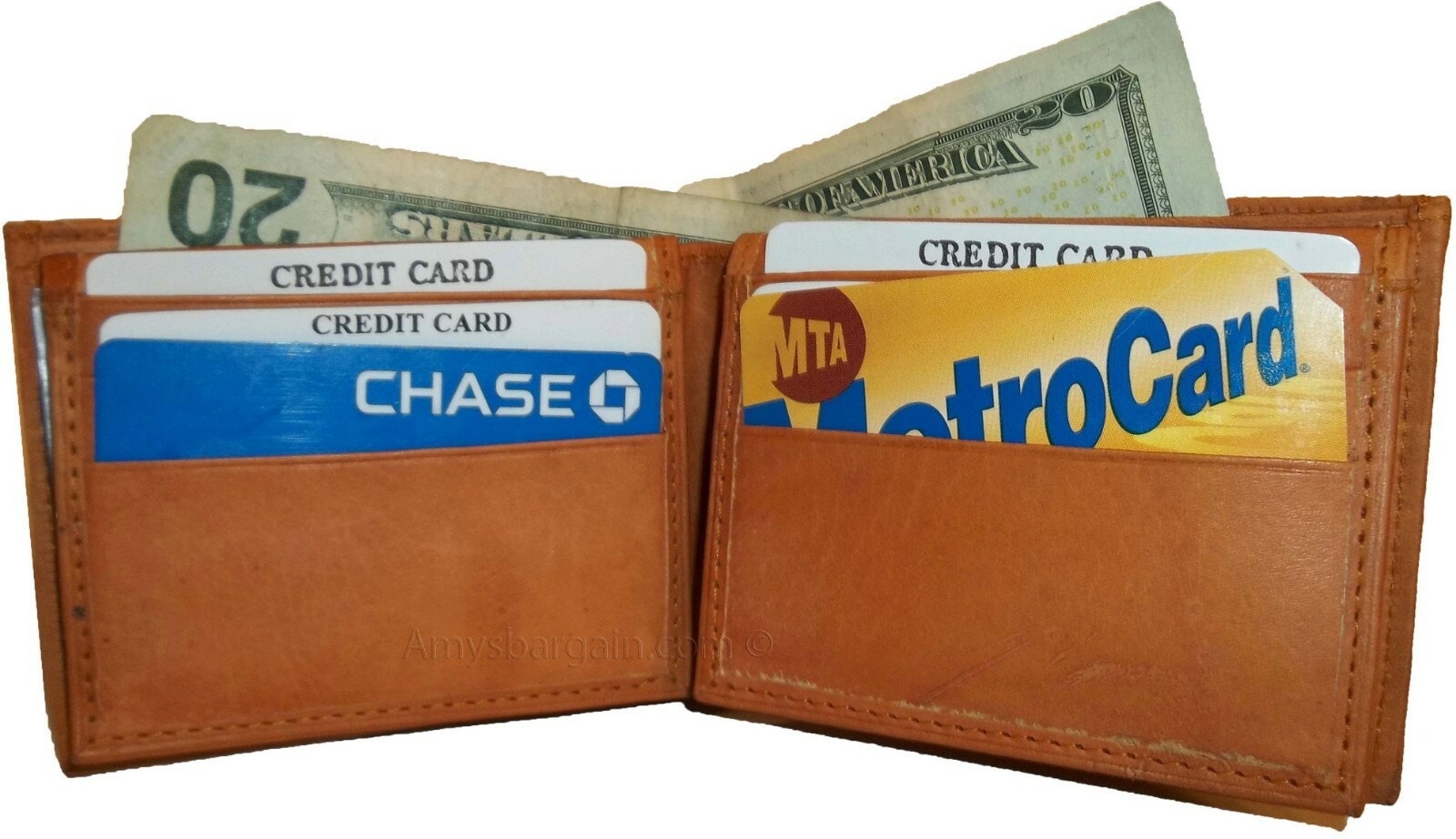 Men's Leather Wallet 12 Card Holder 2 ID Windows 2 Bill Pockets bnwt - Image 13