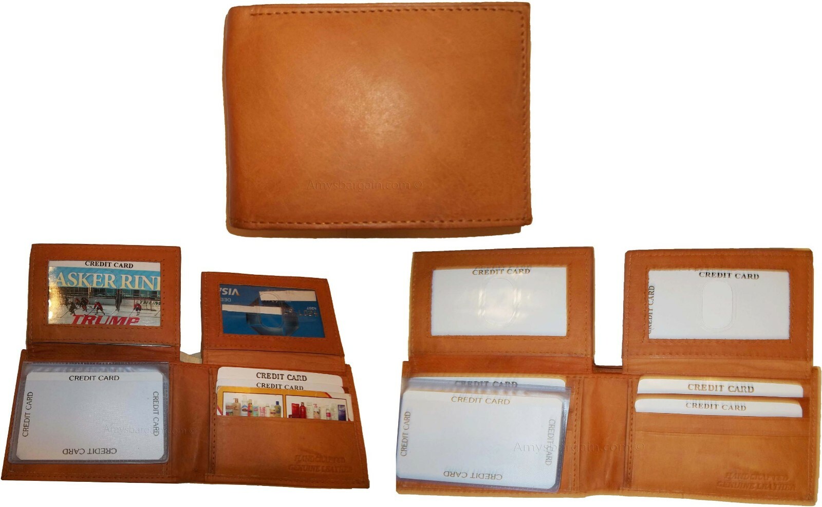 Men's Leather Wallet 12 Card Holder 2 ID Windows 2 Bill Pockets bnwt - Image 6