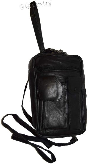 Men's Leather bag, Black handbag Unisex leather bag wrist let leather bag - Image 11