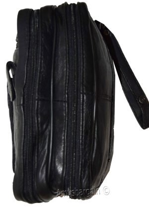 Men's Leather bag, Black handbag Unisex leather bag wrist let leather bag - Image 5