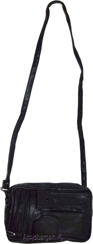 Men's Leather bag, Black handbag Unisex leather bag wrist let leather bag - Image 7