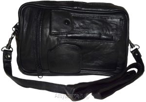 Men's Leather bag, Black handbag Unisex leather bag wrist let leather bag - Image 8