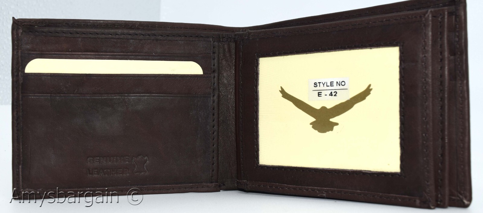 Men's RFID brown wallet bifold genuine leather protect IDs credit cards brd new. - Image 11