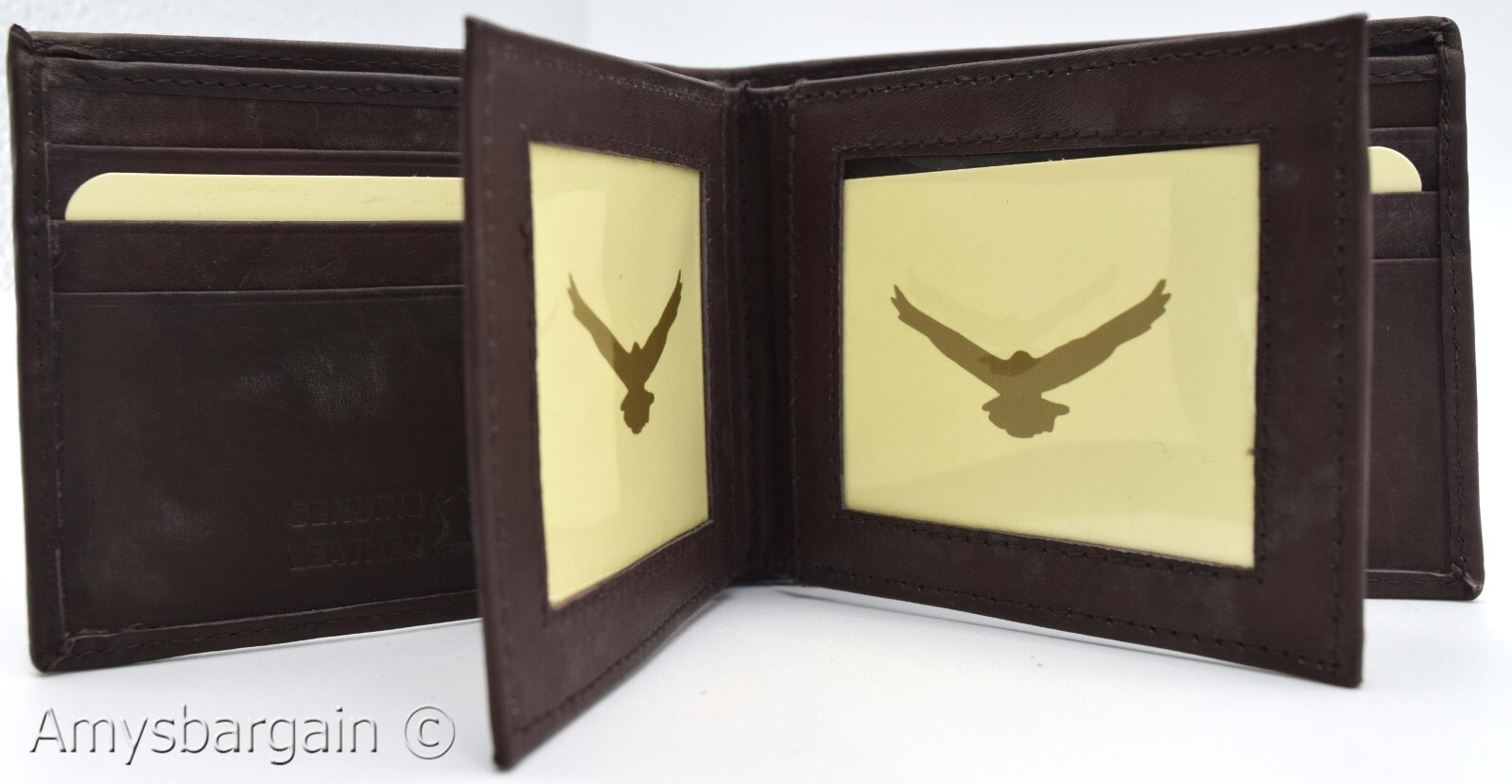 Men's RFID brown wallet bifold genuine leather protect IDs credit cards brd new. - Image 8