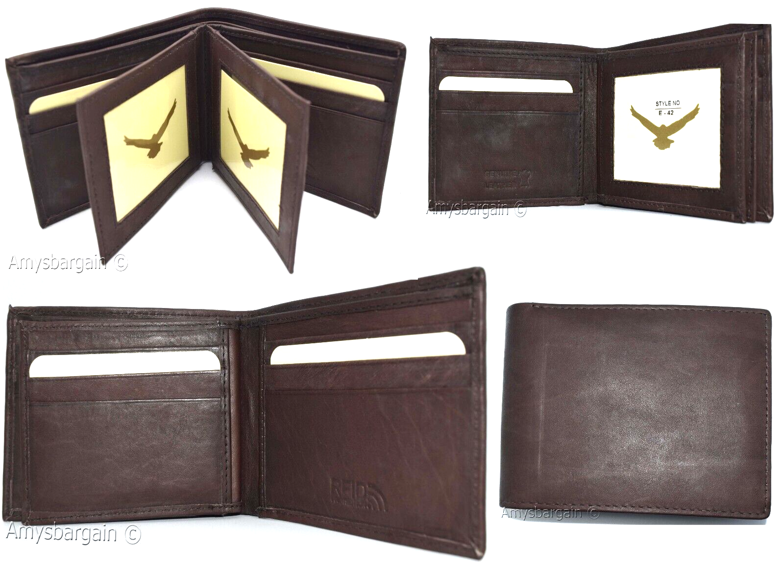 Men's RFID brown wallet bifold genuine leather protect IDs credit cards brd new.