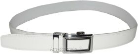 Men's White Leather Dress Belt, Auto Lock belt, Men's belt, New Quick lock belt